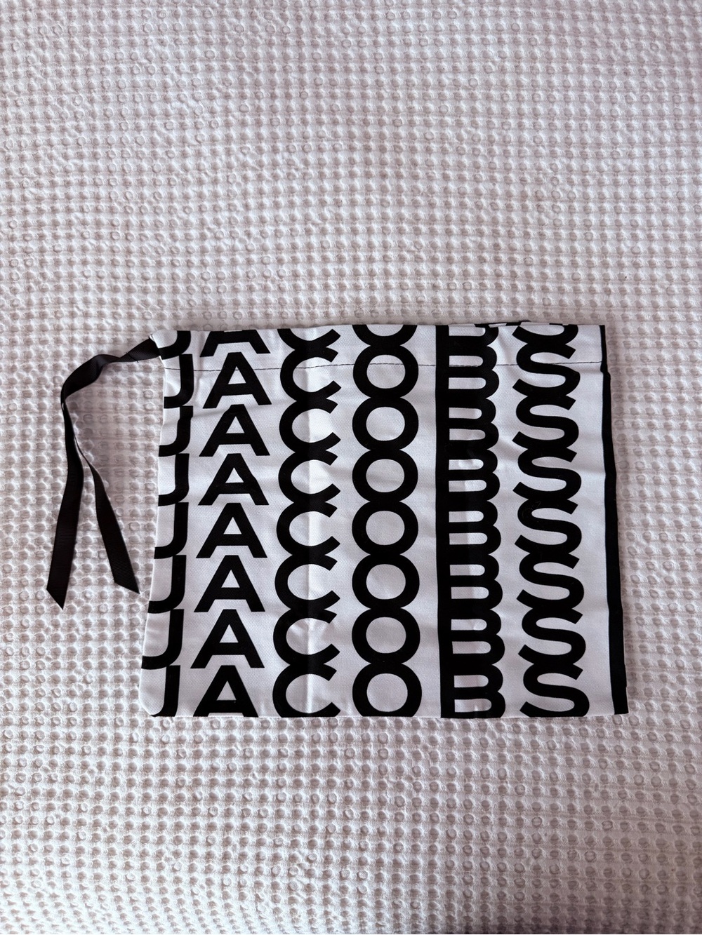 Marc Jacobs Black White Drawstring Dust Bag Handbag Shoe Storage 12 x 10